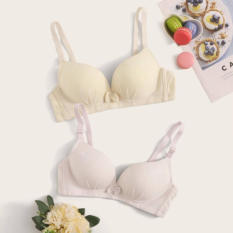 

2pack Adjustable Strap Bra Set, Multicolor