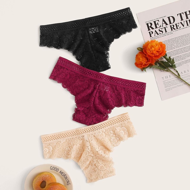 

3pack Floral Lace Panty Set, Multicolor
