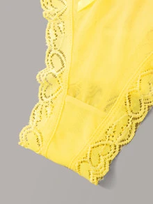 3pack Lace Trim Panties Set, Sexy Lingerie - Multicolor - View 5