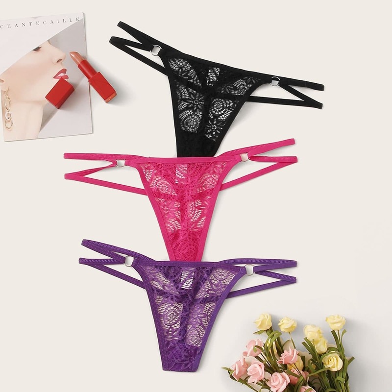 

3pack Floral Lace Panty Set, Multicolor