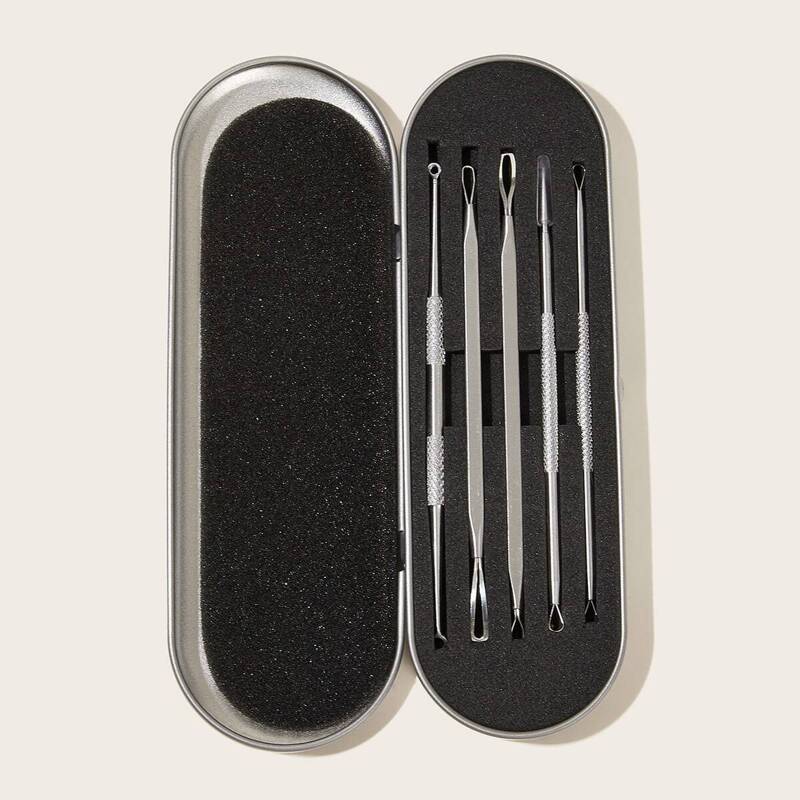 

5pcs Makeup Tools With Bag, Silver