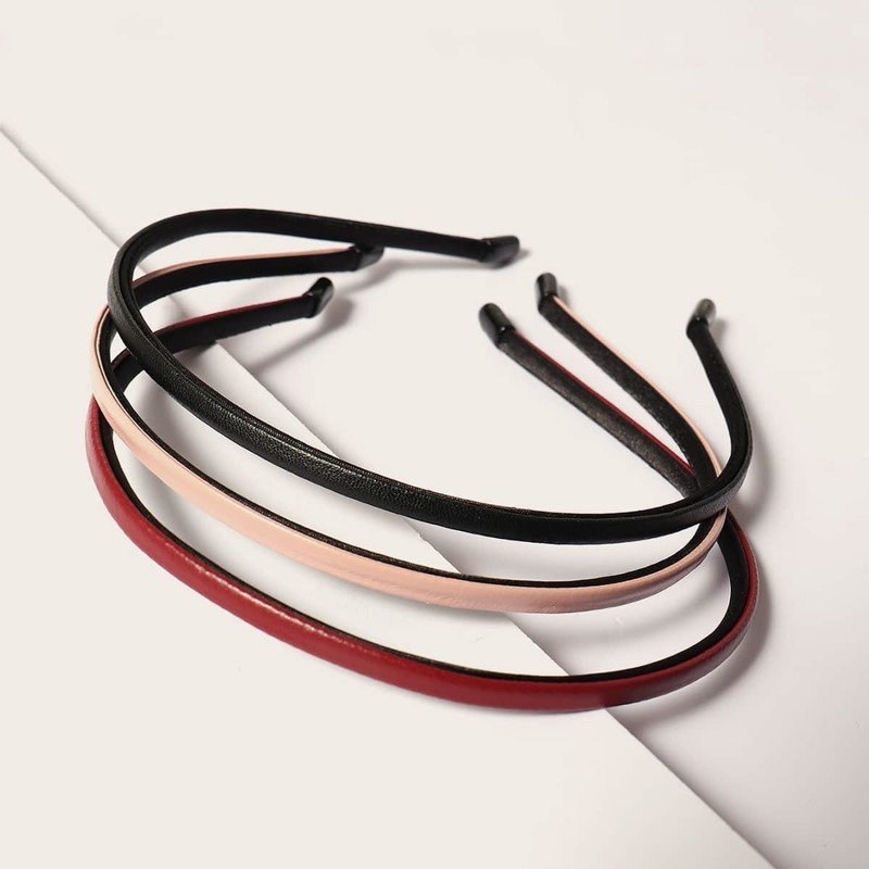 

3pcs Simple Skinny Headband, Multicolor
