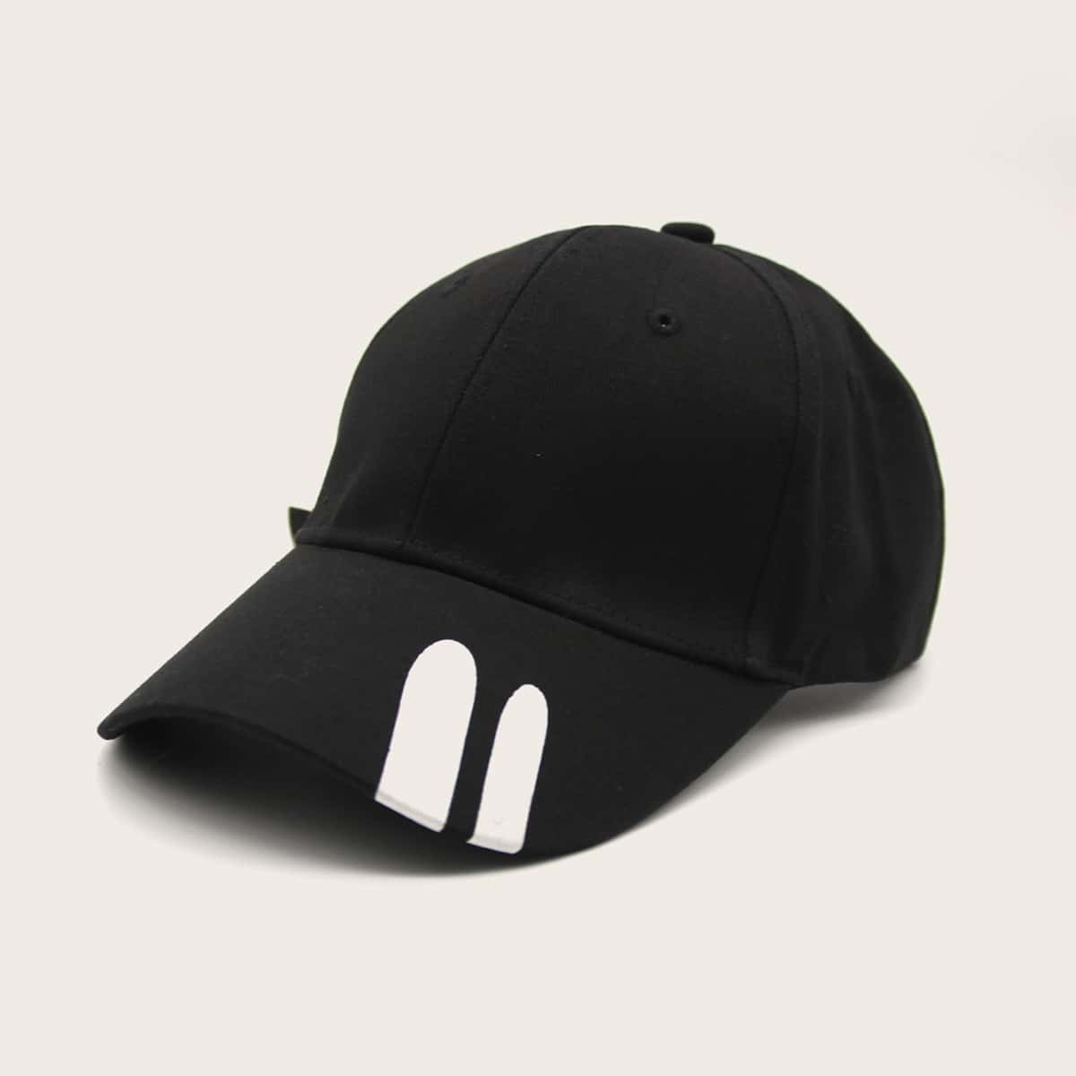 

Slogan Embroidery Baseball Cap, Black