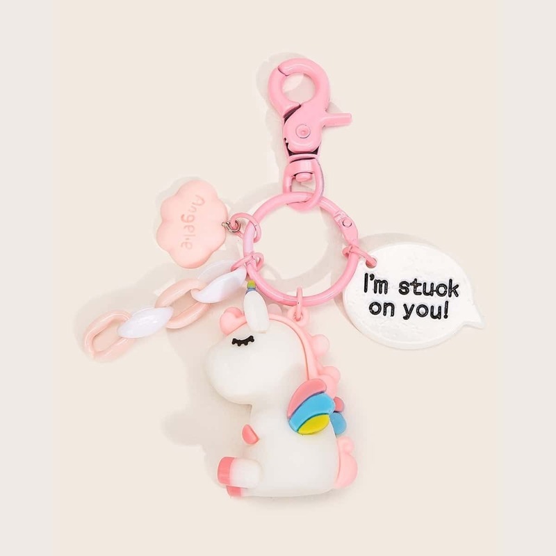 

Unicorn & Chain Detail Bag Accessory, Multicolor
