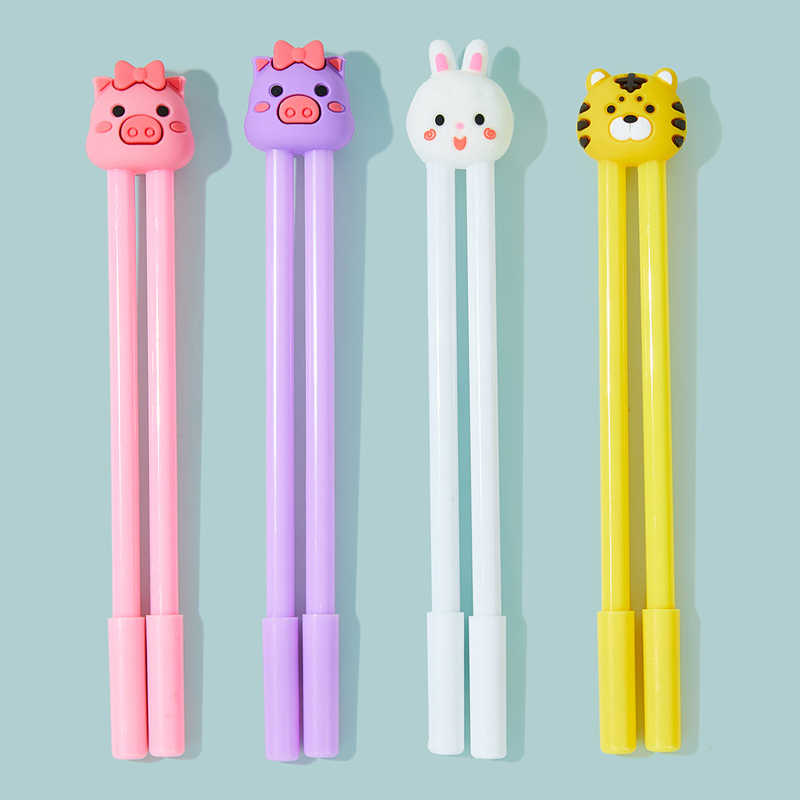 

Random Cartoon Animal Face Gel Pen 2pcs