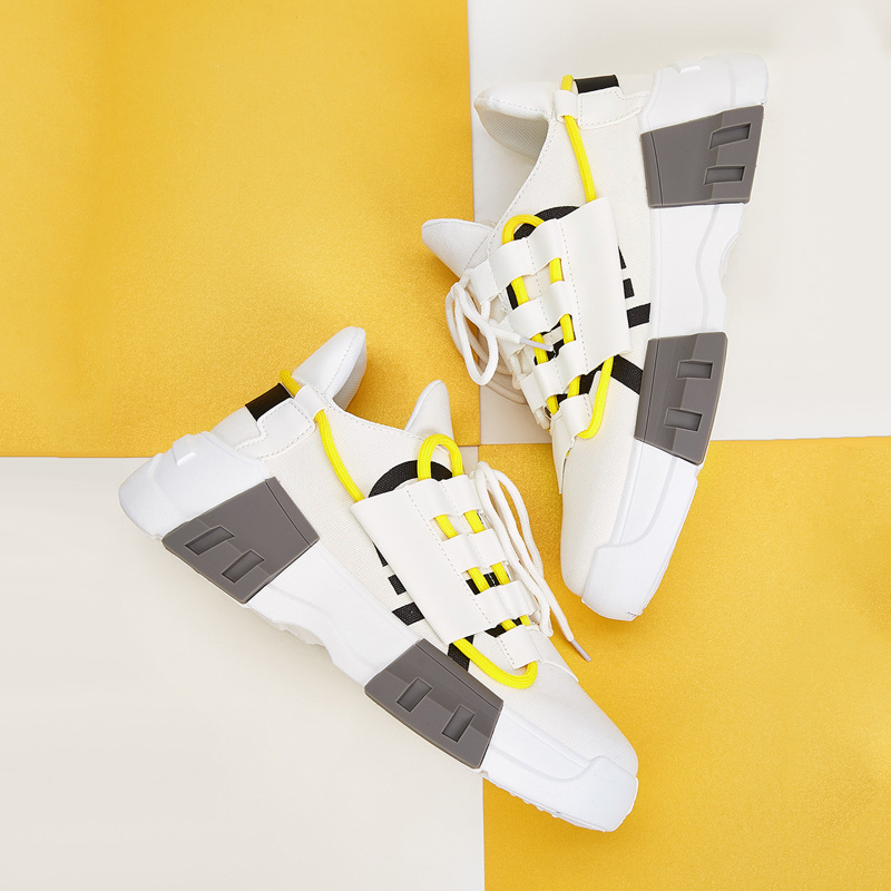 

Guys Lace-up Front Chunky Sneakers, White
