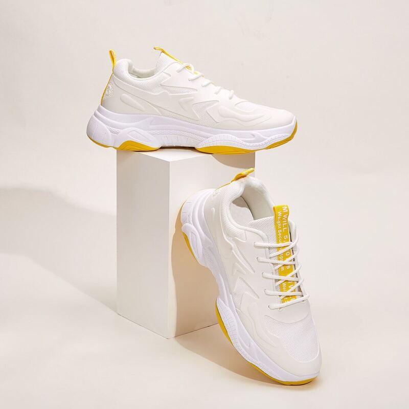 

Guys Lace-up Front Chunky Sneakers, White