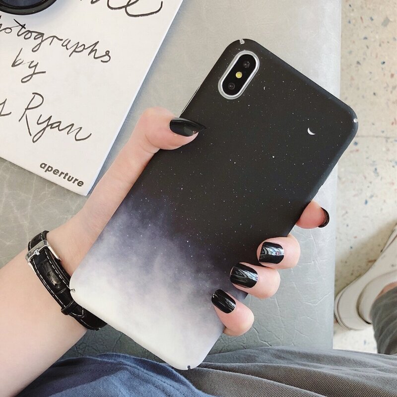 

1pc Night Sky Pattern iPhone Case, Multicolor