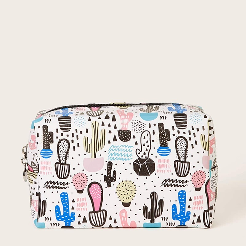 

Cactus Pattern Makeup Bag, Multicolor