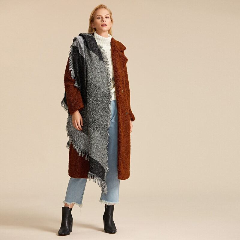 

Fringe Decor Colorblock Scarf, Multicolor