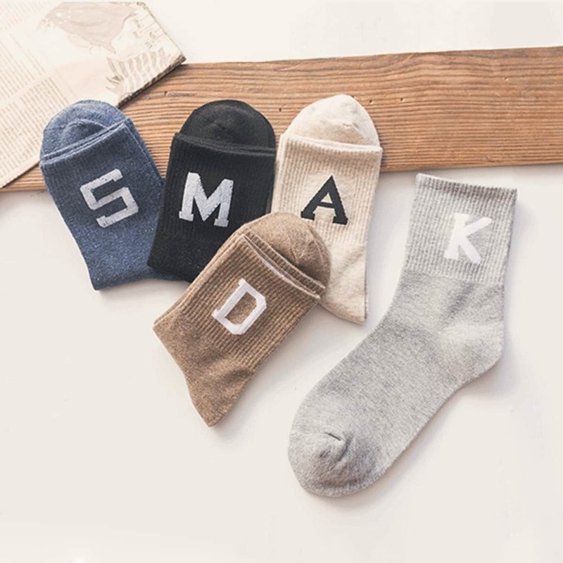 

Guys 5pairs Letter Pattern Socks, Multicolor
