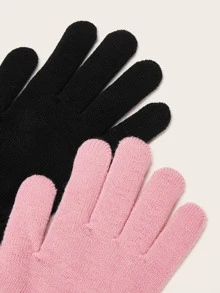 2雙素色針織手套