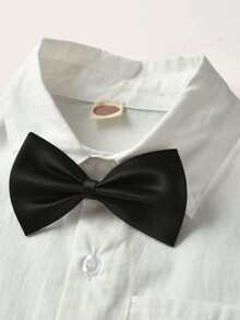 SHEIN 男小童領結上衣帶格紋長褲正裝套裝