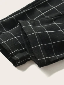 SHEIN 男小童領結上衣帶格紋長褲正裝套裝