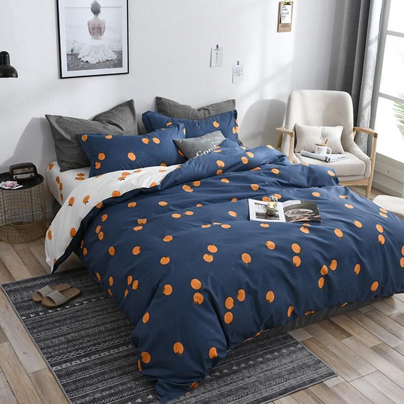 

Orange Overlay Print Sheet Set, Navy
