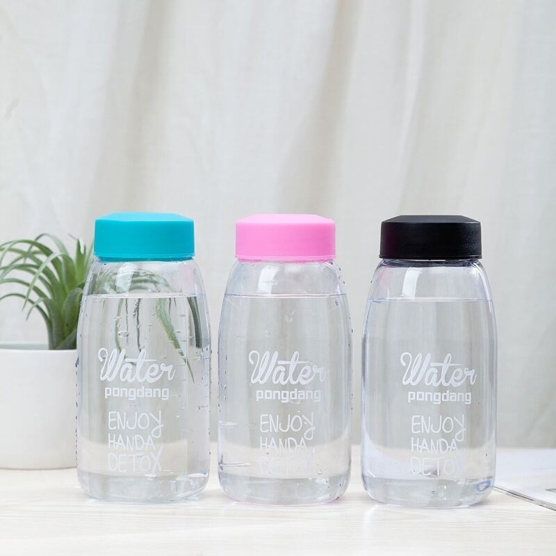 

1pc Slogan Print Plastic Water Bottle, Multicolor