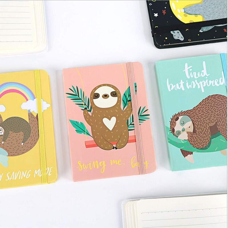 

1pc Cute Sloth Print Cover Notebook