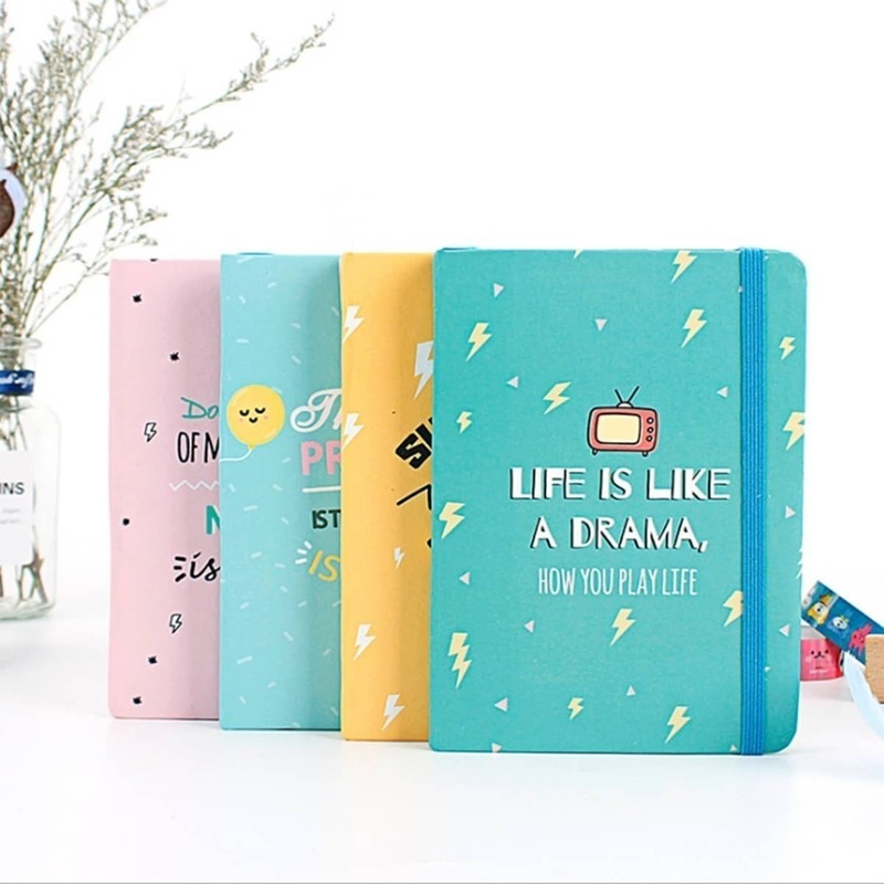 

1pc Cartoon Slogan Print Cover Notebook
