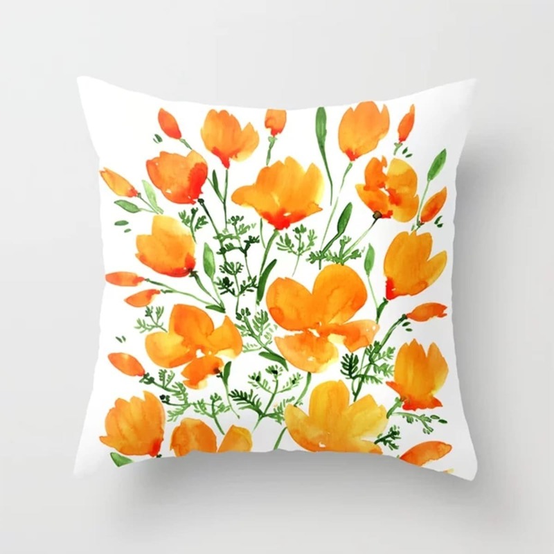 

Floral Print Cushion Cover, Multicolor