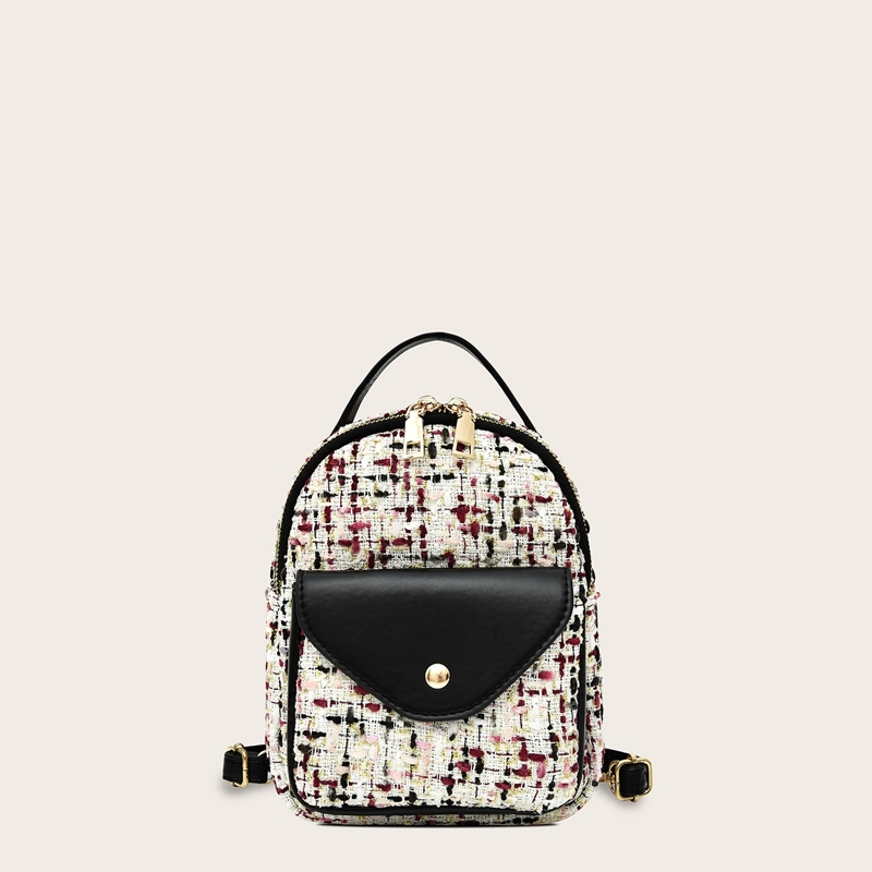 

Top Handle Tweed Backpack, Multicolor