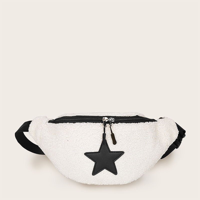 

Contrast Star Teddy Fanny Pack, White