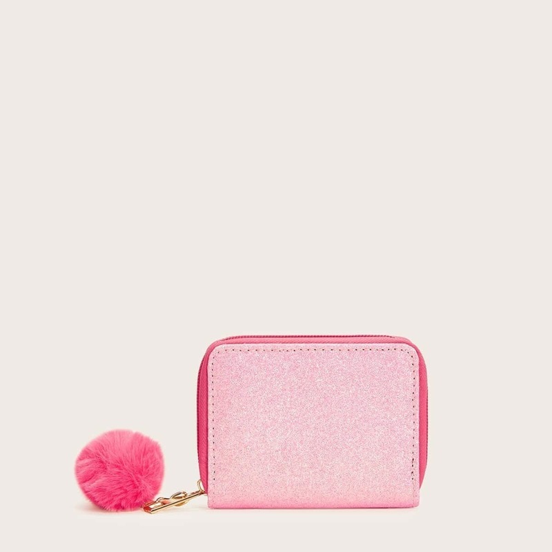 

Glitter Purse With Pom Pom, Pink