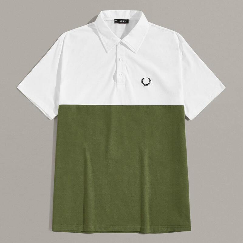 

Guys Embroidered Detail Two Tone Polo Shirt, Multicolor