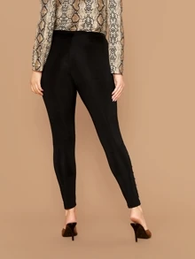 SHEIN Privé Plus Studded Detail Leggings Without Belt - Black - View 2