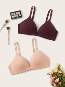 2 件装可调节肩带文胸套装 - 彩色 - 查看 3