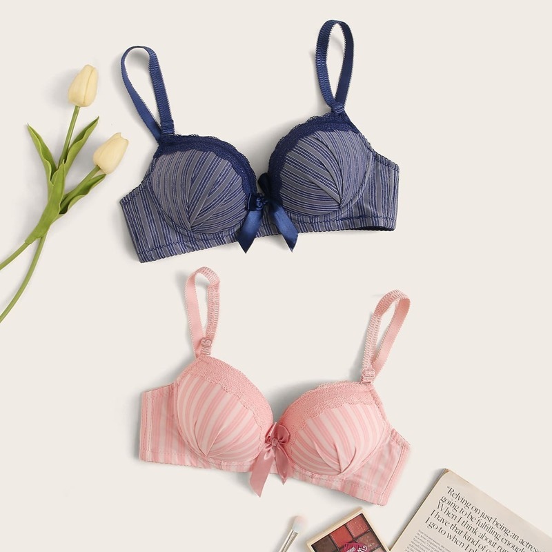 

2pack Striped Bra Set, Multicolor