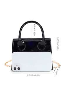 Túi tote dây chuyền thời trang bằng da sáng chế dành cho trẻ em - màu đen - Xem 2