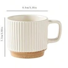 1pc 240ml Beige Ceramic Mug, Simple & High-Grade Coffee Cup, Milk Cup, Water Cup For Home Office Multipurpose Use Back To School Back To School