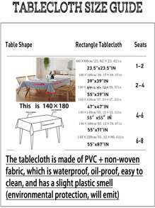 1 Miếng PVC Hỗn hợp Vải không dệt Kiểm tra Khăn trải bàn - Xanh và trắng - Xem 2
