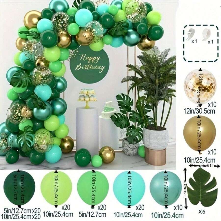 138pcs Jungle Animal & Dinosaur Theme Latex Balloons Set For Balloon