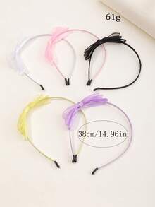 Set de 5 diademas con lazo de malla para niñas - Multicolor - Ver 6