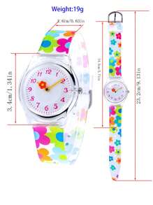 Colorful Small Flower Design Transparent Jelly Waterproof Children's Watch, Ins Style Fashionable Watch For Teenage Girls, Great Gift For Little Girls