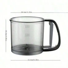 1pc Handheld Semi-Automatic Flour Sieve Household Plastic Flour Sieve Baking Aid Flour Filter Sieve Sugar Powder Sieve - Clear - View 5