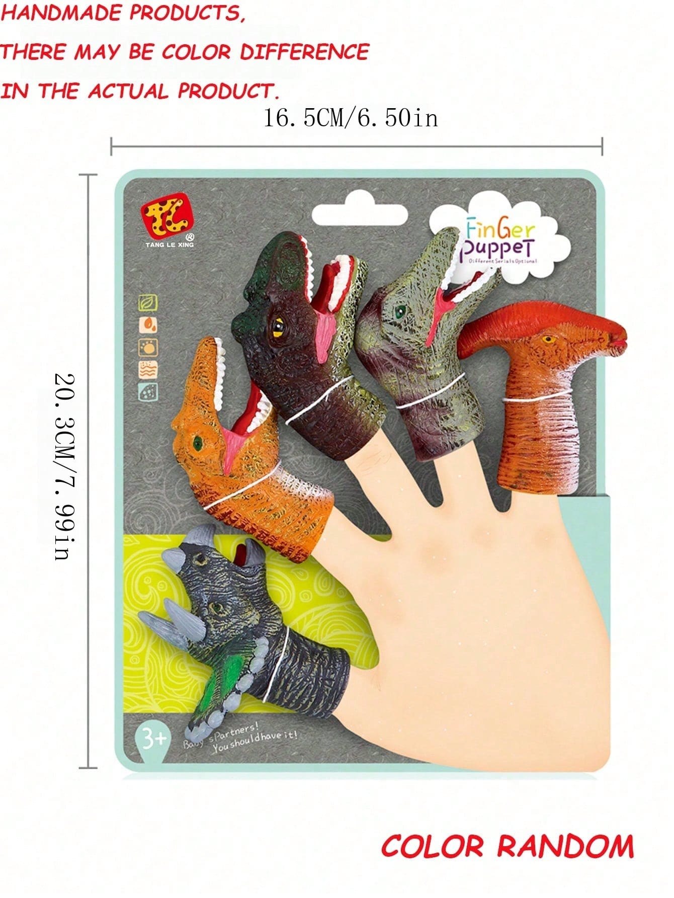 Finger Puppet Realistic Dinosaur Hand Puppet Model Soft Rubber Thumb Puppets Cartoon Animal Toy Perfect Gift For Kids, Halloween/Thanksgiving/Christmas