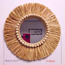 1pc Natural Rattan Vine Woven Flower Wall Art, Indoor Decoration Hanging Ornament,Home Decor ,Room Decor,Wall Decor