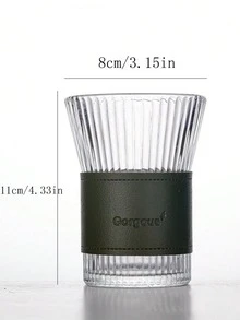 泡茶器垂直條紋玻璃杯,風琴腰,咖啡杯,禮物杯,牛奶果汁杯,保溫 - 彩色 - 查看 2