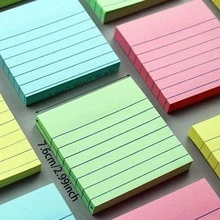 1 Miếng Nhiều màu Pad ghi nhớ , Giấy ghi chú , Tối giản Họa tiết đường kẻ Ghi chú dính - Nhiều màu - Xem 4