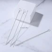 Straw Brush Set For Bottle, Water Bottle & Drinking Straws, Stainless Steel,Kitchen,Kitchen Items,Cleaning,Cleaning Brush,Kitchen,Bathroom,Home,Household Supplies - Silver - View 4