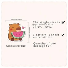 50 件水豚卡通动物防水贴纸，适用于行李箱、笔记本电脑、平板电脑、手机装饰、学校用品、返校