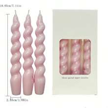 1 Packung 3 Stücke Spiral Taper Kerzen, 18 cm lang, Durchmesser unten 2 cm, 6 Stunden Brenndauer, unduftend, tropffrei, verjüngte Form, für Dinnerparty, Hochzeitsdekoration, Halloween, Gruseliges, Herbst, Winter, Feiertage, Festivals, Raumdekoration