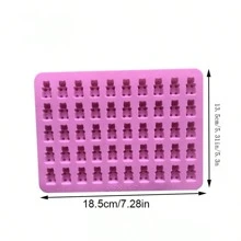 50 腔可爱熊硅胶冰块模具、口香糖模具、软糖模具、蜡熔模具