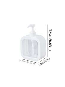 1pc 500ml Large Capacity Empty Bottle For Shower Gel/Shampoo/Hand Soap With Pump For Refill, Light And Luxury - White - View 10