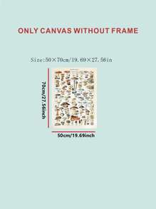 Mushroom Print Unframed Painting,Wall Art,Canvas,Poster Gifts Birthday Graduation