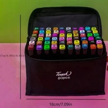 1套/60支高容量可疊加不褪色記號筆 - 彩色 - 查看 5