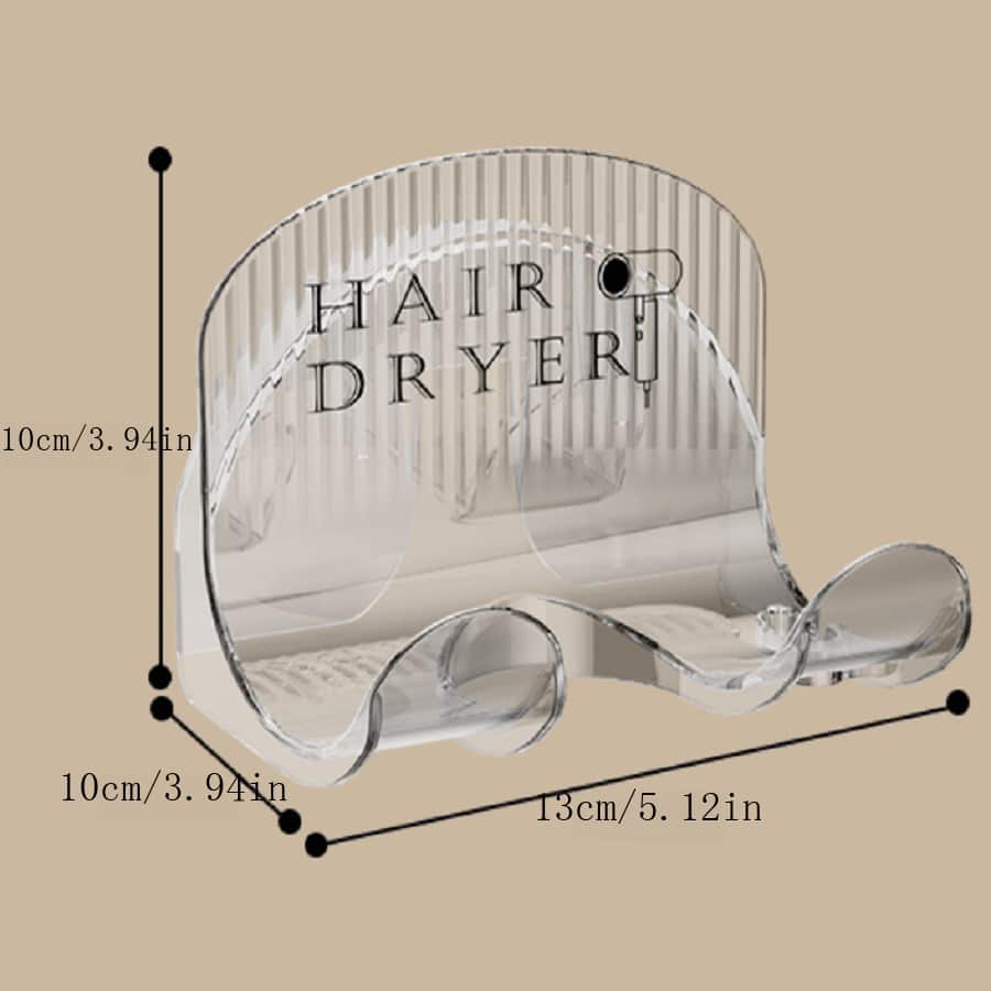 FRCOLOR 1pièce Support De Rangement Sèche-cheveux Mural Sans Perçage Étagère Organisateur De Salle De Bain Rack Pratique Pour Accessoires De Toilette