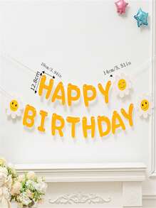 Little Daisy Sun Flower Pull Flag, Birthday Pull Flag, Macaron Color Pull Flower Birthday Decoration Supplies, Party Pull Flag, Party Site Layout Cute Colorful Pull Flag, Birthday Banner, Birthday Party Supplies, Party Decoration,